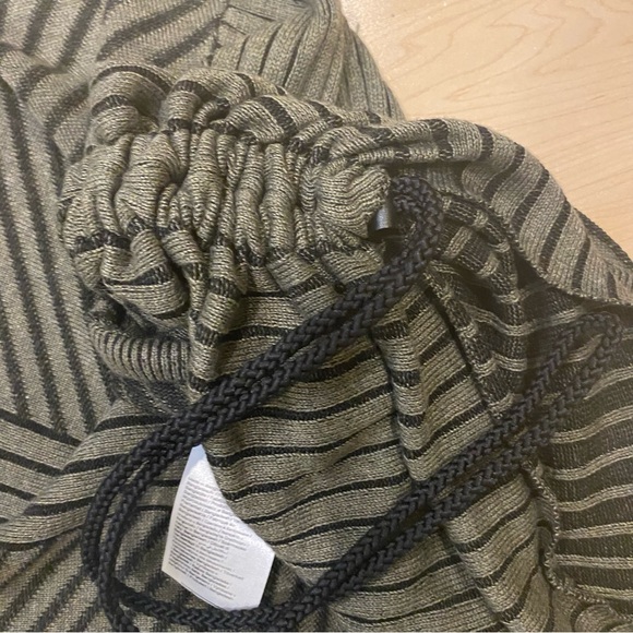 Noisy May striped olive sweater with ruched bat wing sleeve S - Picture 9 of 10